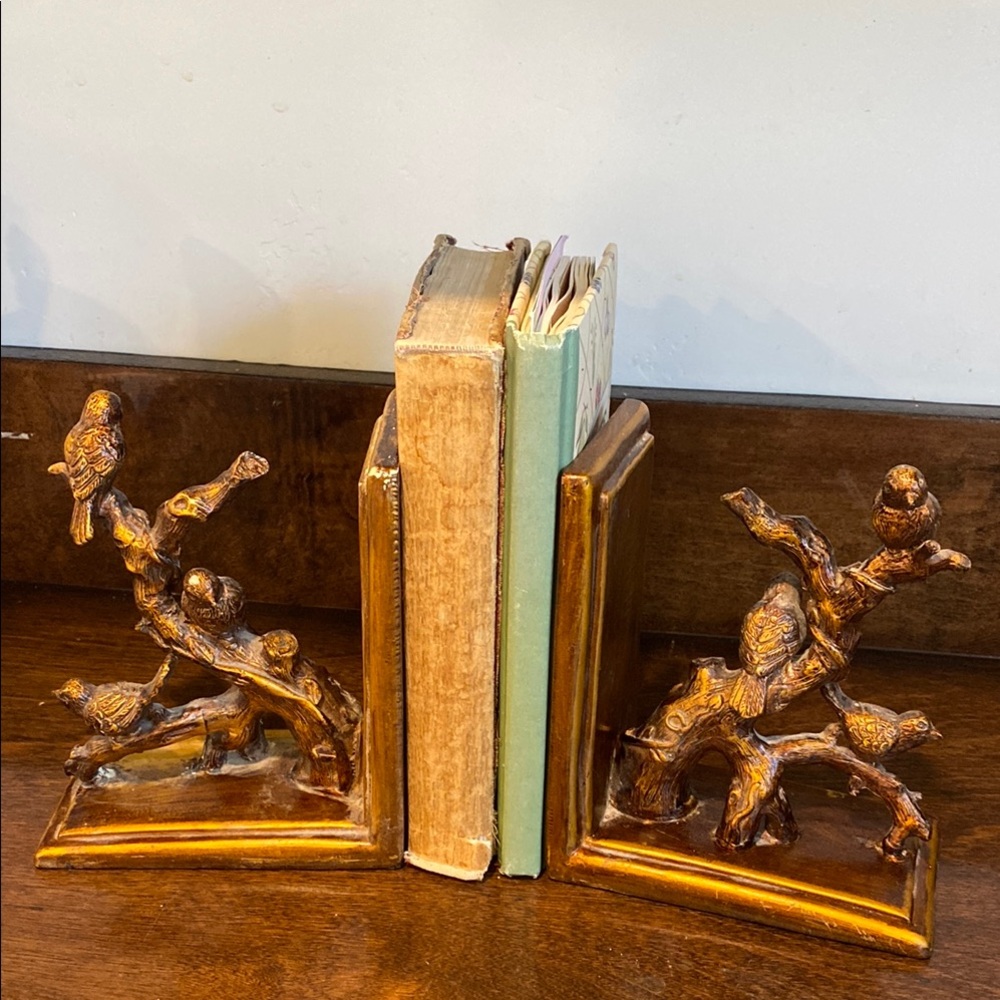 Vintage Rustic Brown Bird Bookends